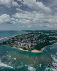 Galle Fort ramparts with Indian Ocean view